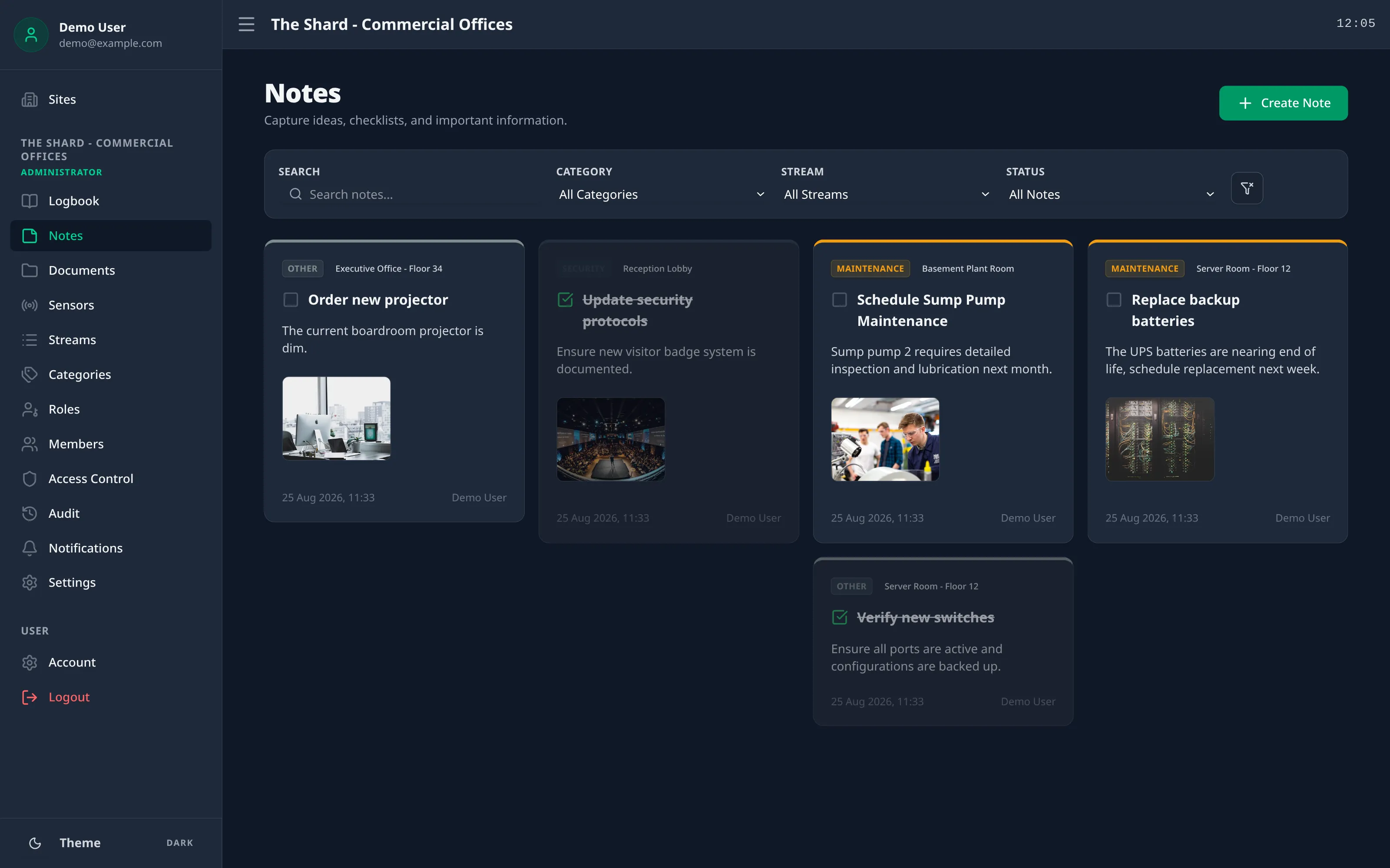 Hometega Shift Notes & Checklists